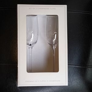 Bella Lux Set of Two Glass Champagne Flutes